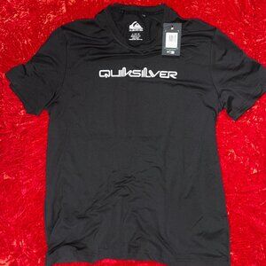Quiksilver Active Crew SS Tee T-Shirt Poly/Spandex Large Black Onyx $45 NWT
